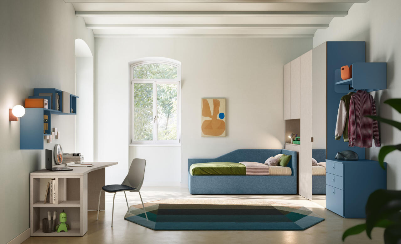 Bedroom with free-standing bed 25